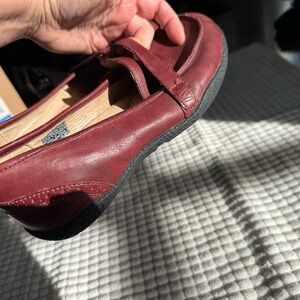 Keen Red Leather Slip-On Loafers